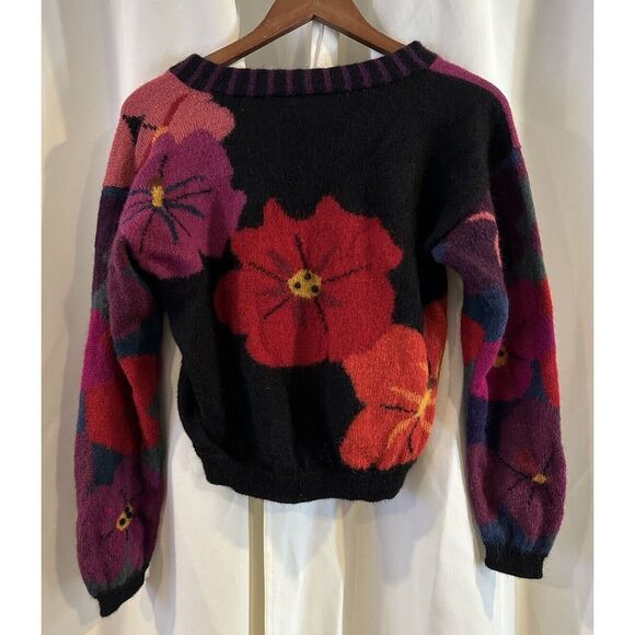 Peruvian Connection Womens Art-to-Wear Floral Knit Alpaca Wool Sweater  Small - Picture 3 of 4